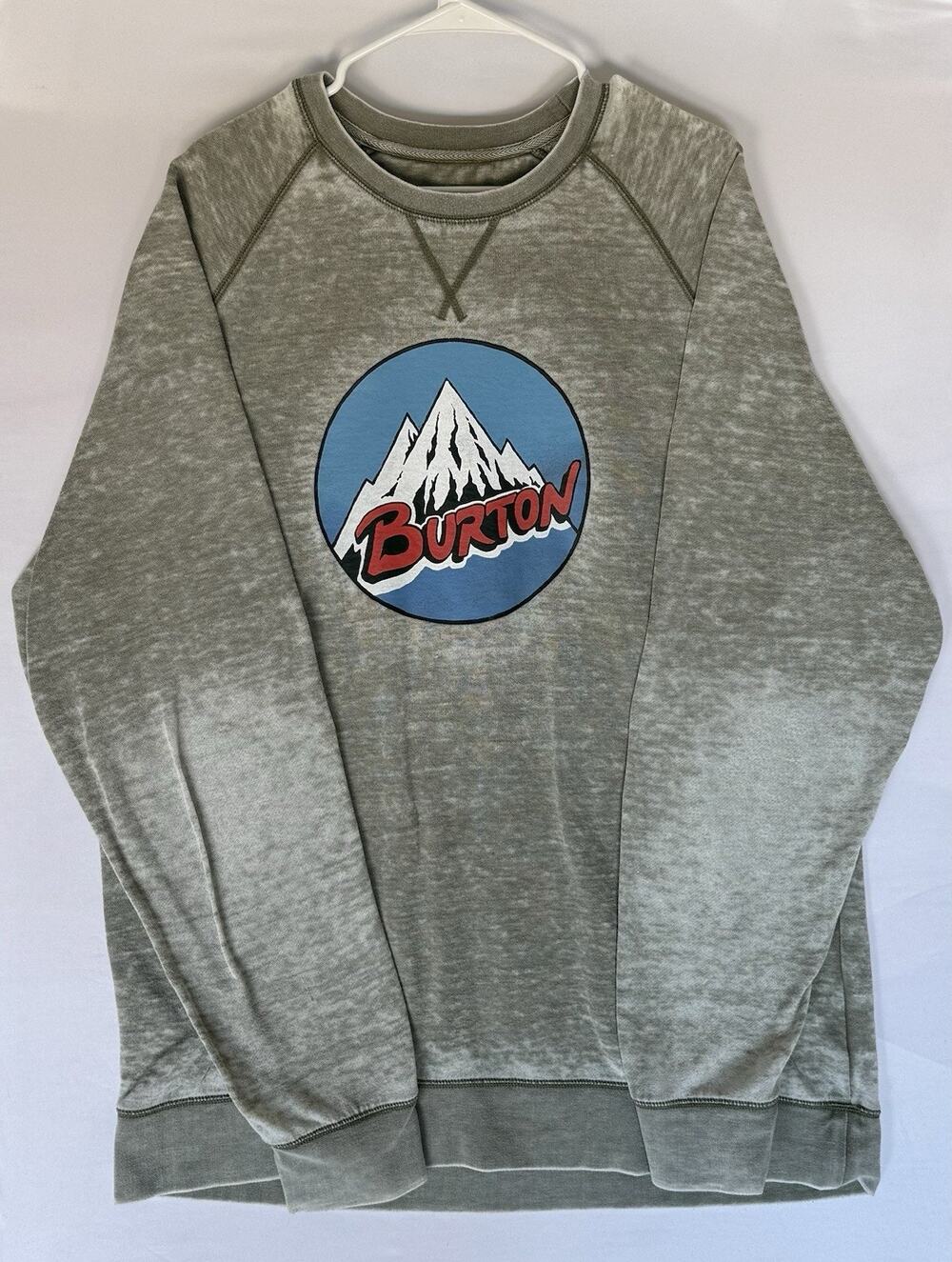 Burton Durable Goods XXL Heather Grey Mountain Logo Crew Sweatshirt A193